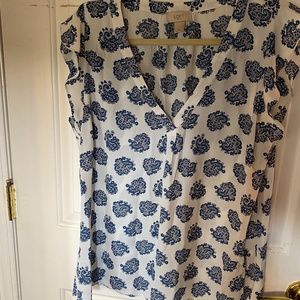 LOFT Blue Paisley Blouse